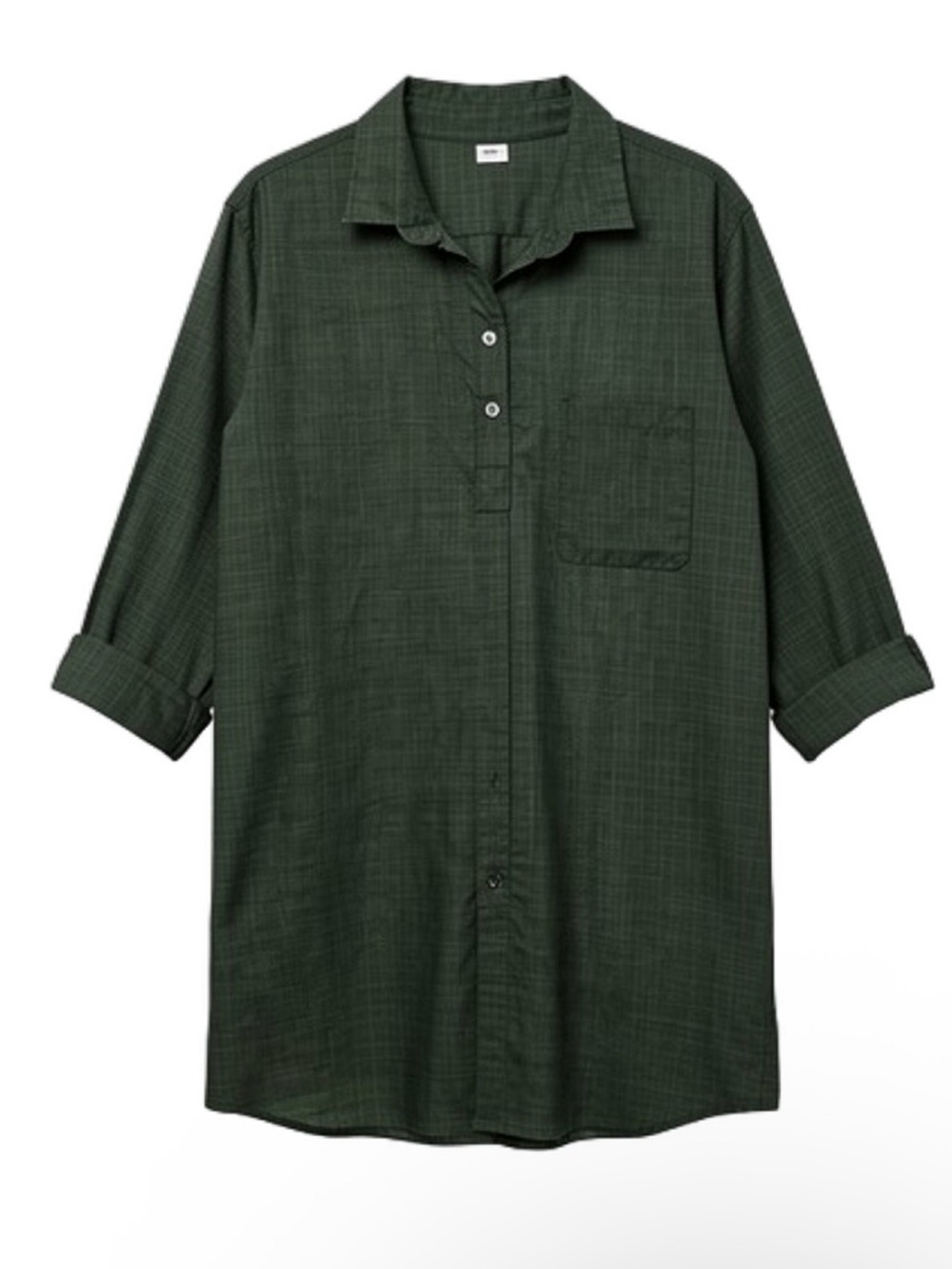 Women's Forest Green Tunic Shirt - Relaxed linen